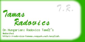 tamas radovics business card